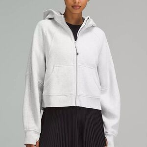 lululemon scuba oversized zip-up hoodie in heathered core ultra light grey